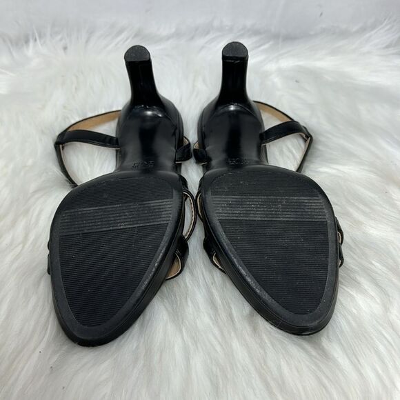 Naturalizer Brenta Black Faux Leather Strappy Heels Sz 6 - Picture 7 of 7